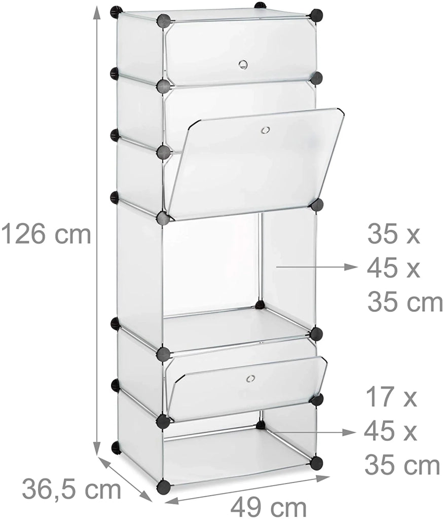 Scarpiera con 6 scomparti 126 cm plastica trasparente 13_0001636_3