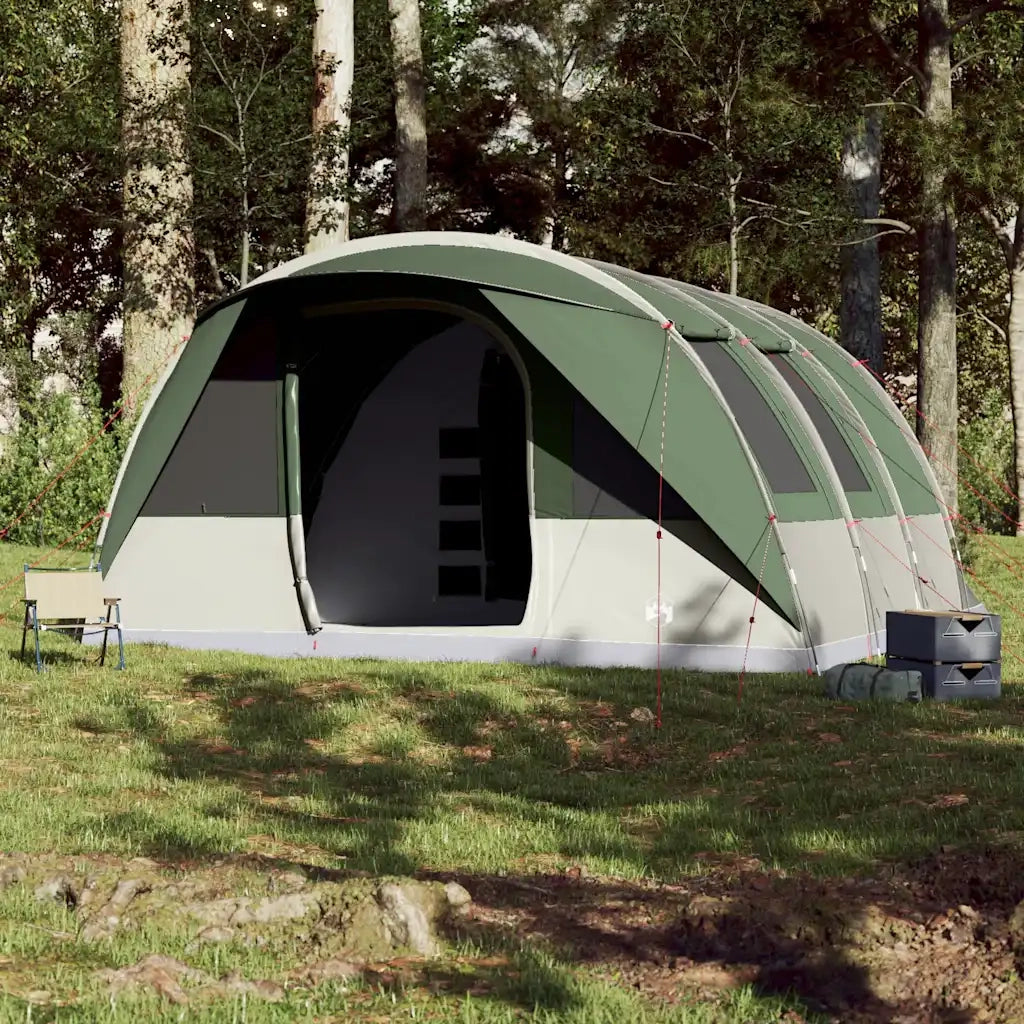 Tenda Familiare a Tunnel per 7 Persone-Tenda da campeggio Verde Impermeabile