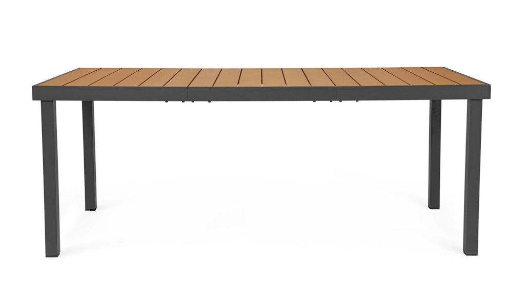 Tavolo da Esterno 190x90x75h cm in Alluminio e Polywood Niagara Naturale e Antracite