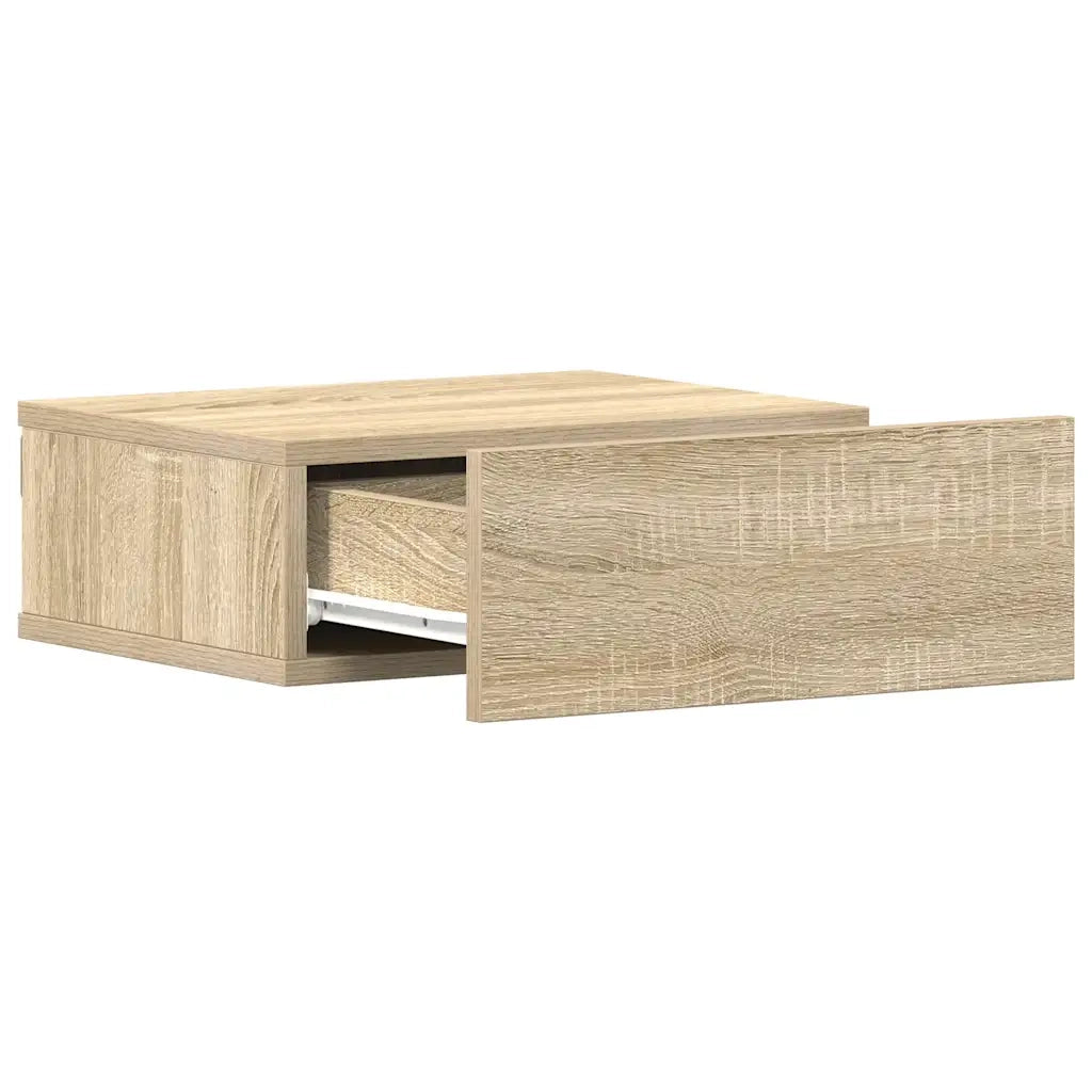 Comodino Pensile Rovere Sonoma 40x30x15 cm in Legno Multistrato 800312