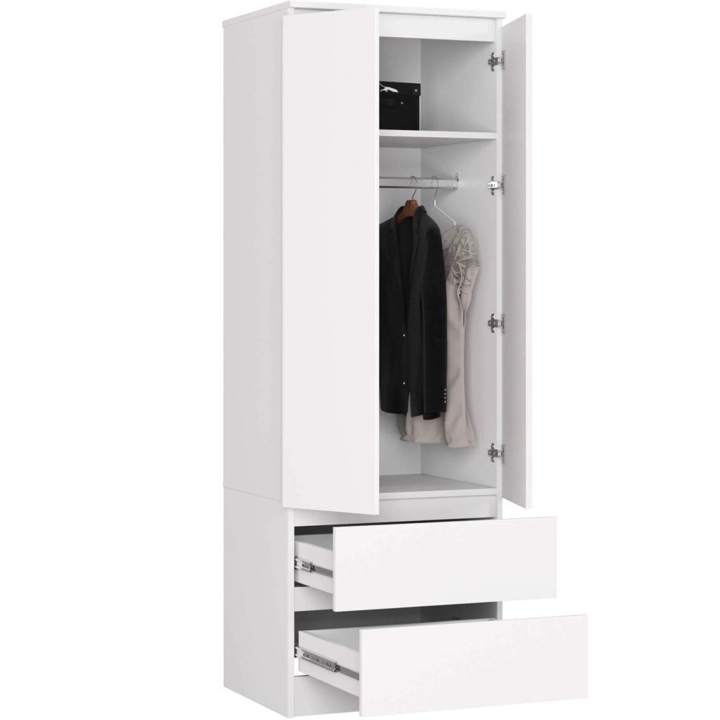 Armadio AKORD S60 Bianca 60 cm 2 ante 2 cassetti 60x51x180 cm