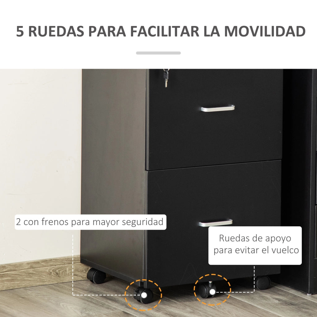 Scrivania con Cassetti ¨C zephmum ¨C Nero 43x45x72 cm