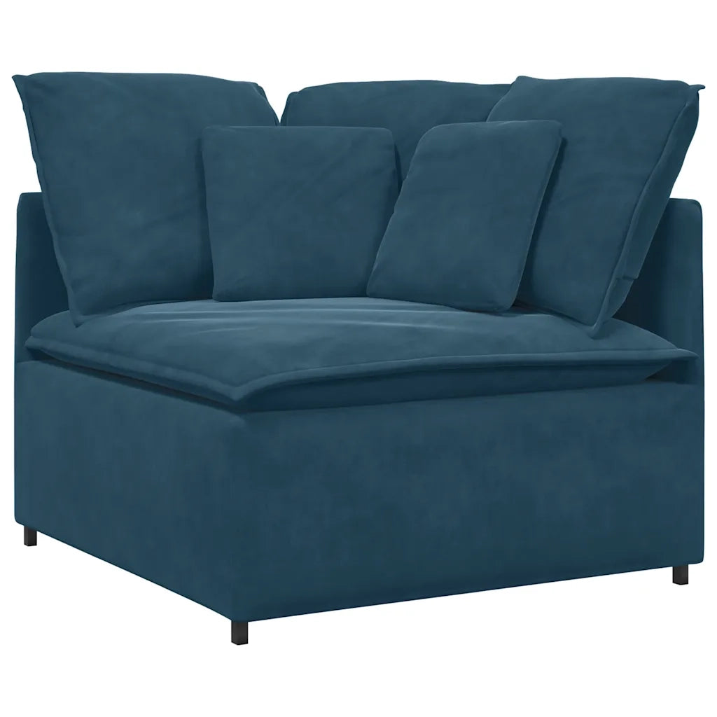 vidaXL Divano Modulare con Cuscini in Velluto Blu