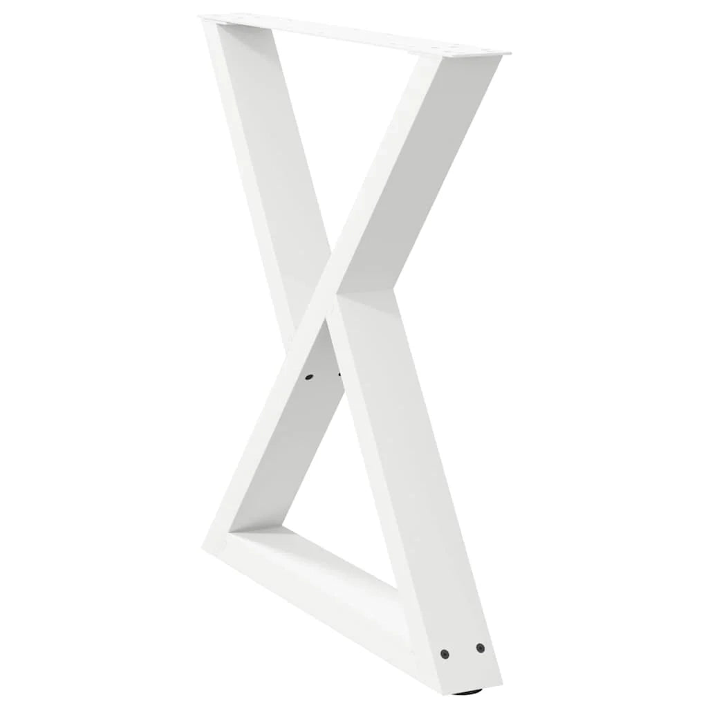 Set di 2 gambe regolabili per tavolo da pranzo dal design moderno 80 x 73 cm in acciaio bianco 02_0057015