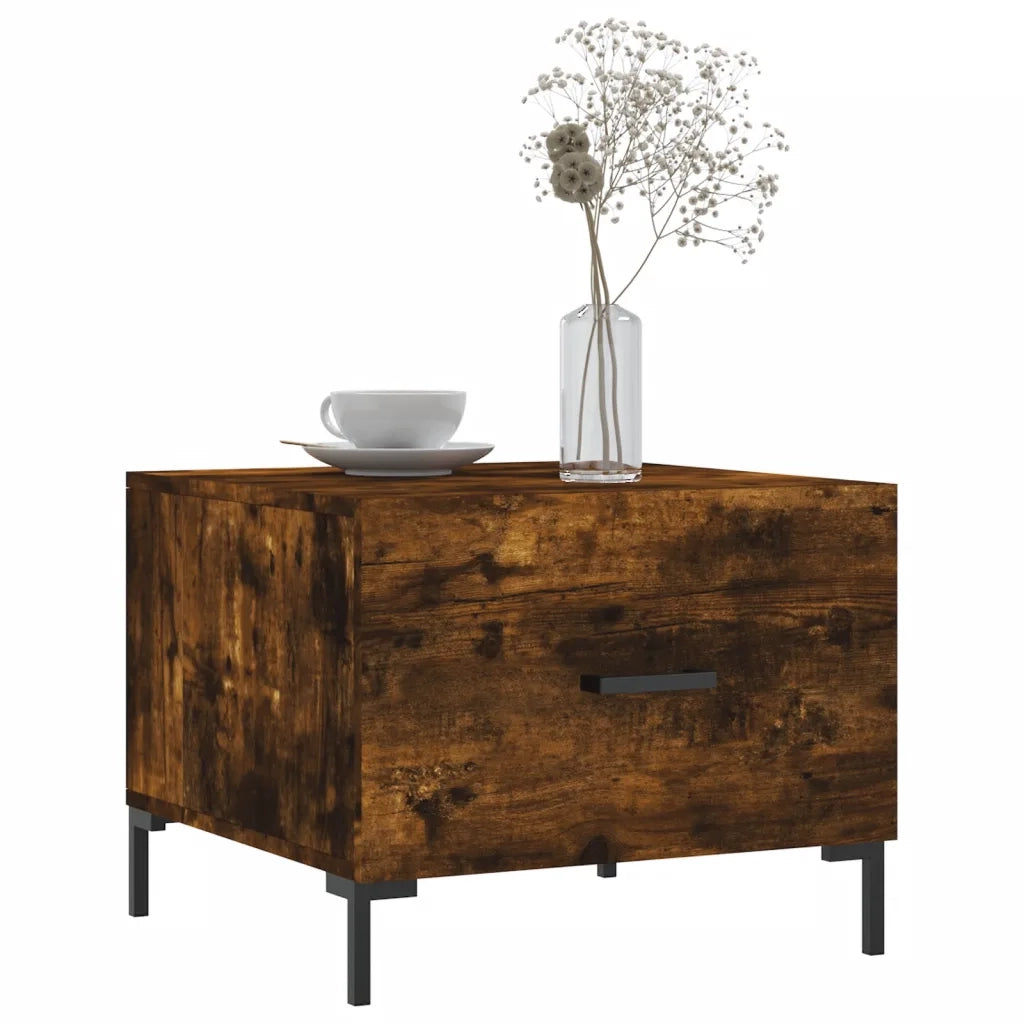 2 pz Tavolini salotto | Tavolino da caff¨¨ | Tavolino da Soggiorno Rovere Fumo 50x50x40cm Legno Multistrato