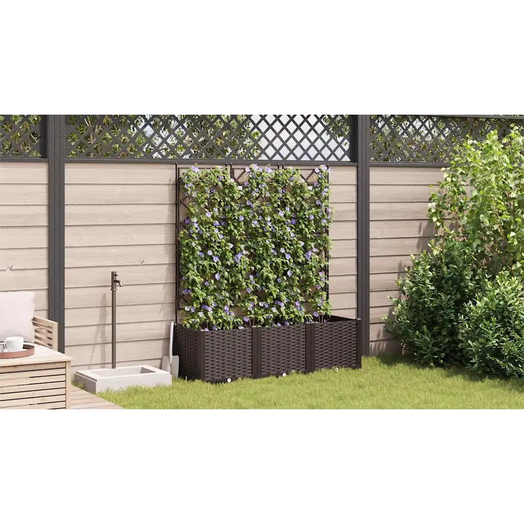 Vaso da giardino 3 pcs Marrone 120 x 40 x 143 cm Plastica 42002817