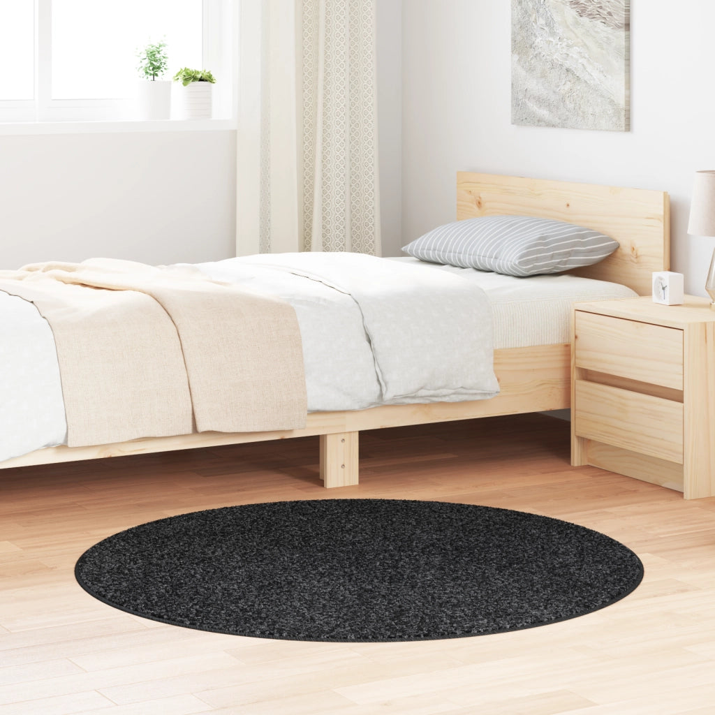 Tappeto Shaggy con supporto in lattice Grigio scuro Ã¸120 cm