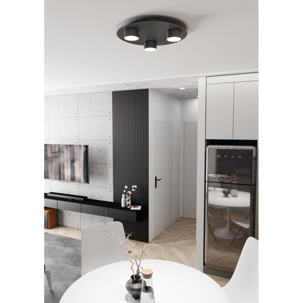 Lampada da soffitto BOLX in acciaio nero opaco