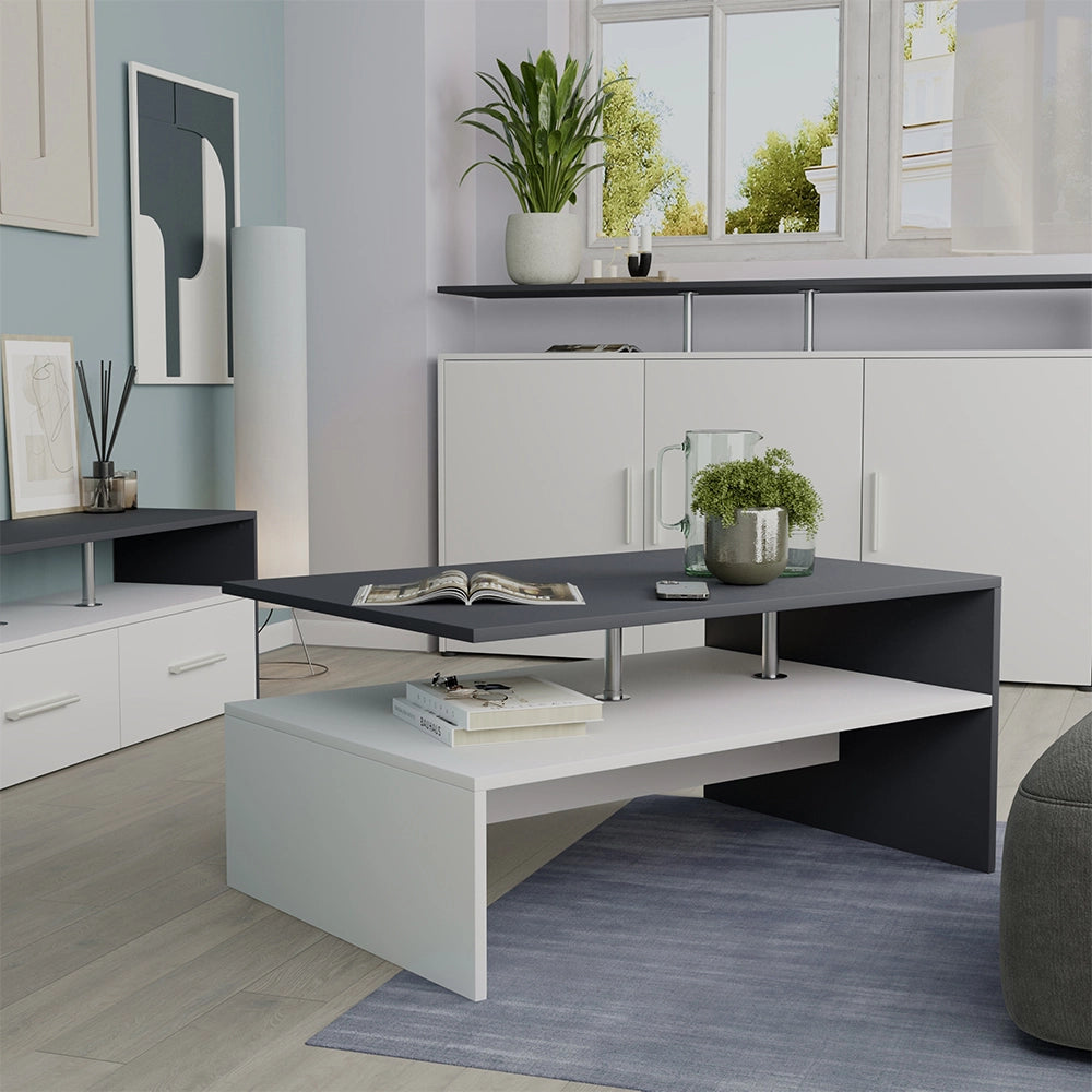 Vicco Tavolino da salotto Antracite/bianco 90 x 52.6 cm