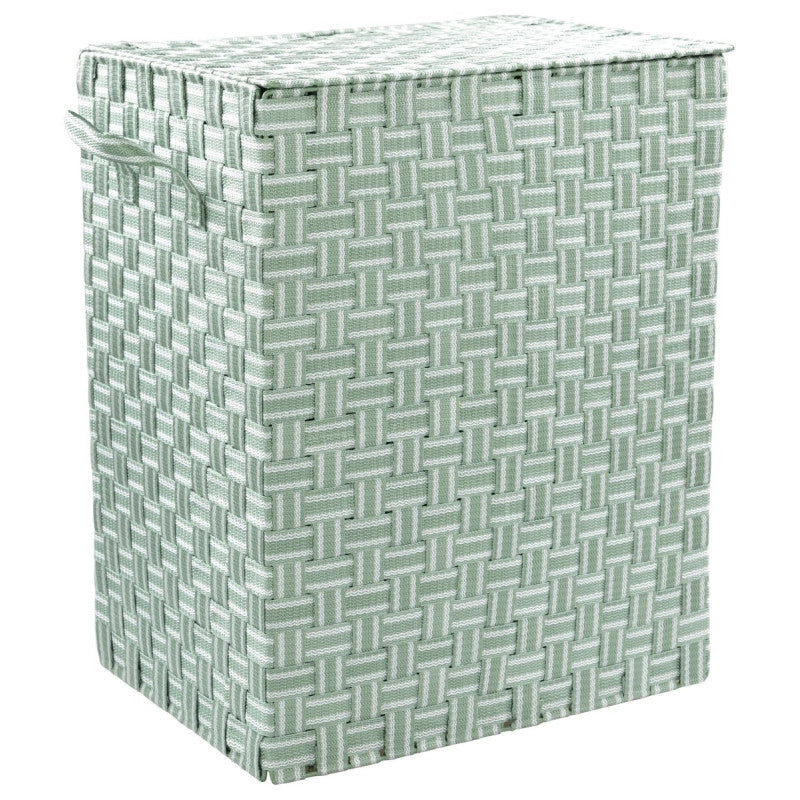 Set di 6 Porta Biancheria Twist Pieghevole Rett In Pp Intrecciato Verde 40x30x50