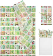 Papier per confezionamento 50x35cm, 30 vel, tema gatto verde per feste di compleanno e baby shower