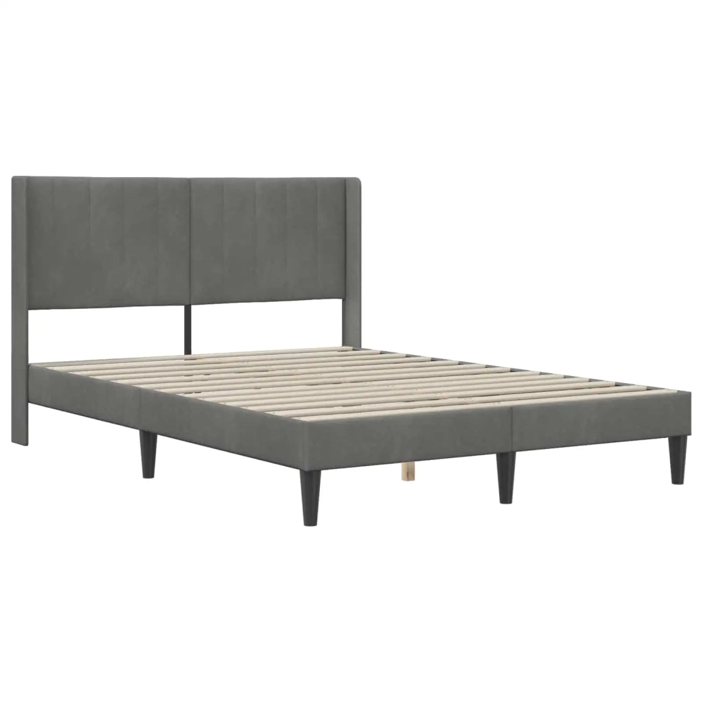 Struttura del letto Grigio Scuro 140 x 190 cm Velluto