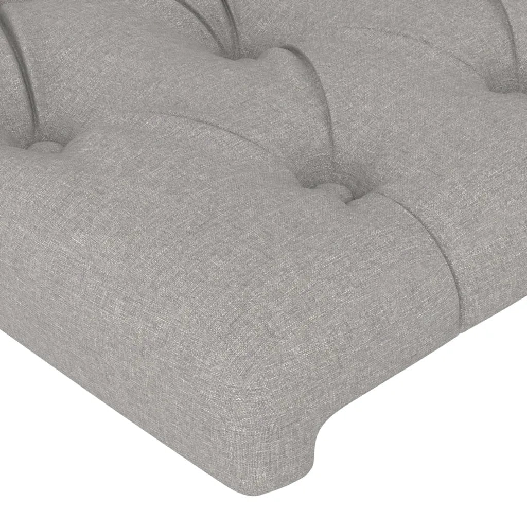 Testiera a LED Grigio Chiaro 183x16x118/128 cm in Tessuto 3124398