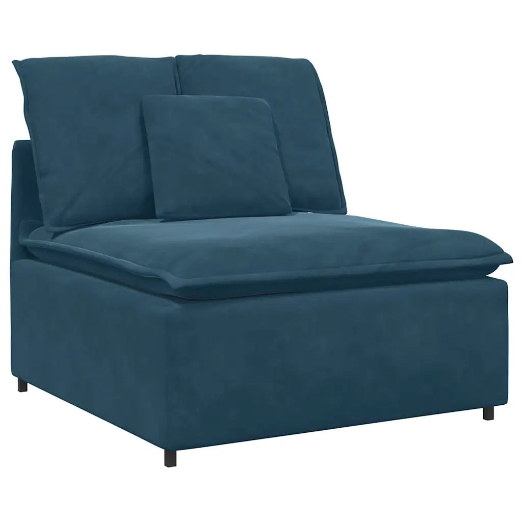 Divano Modulare con Cuscini in Velluto Blu 3321278