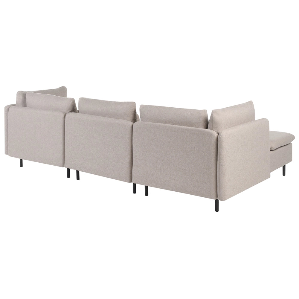 Divano modulare lato sinistro 4 posti in Velluto a coste beige design moderno soggiorno