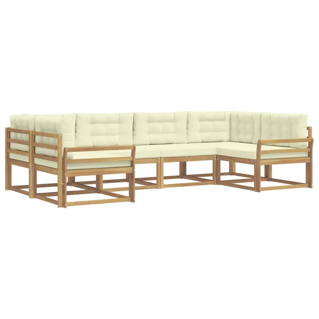 Set di divani da esterno 6 pz Bianco e Crema 3386934
