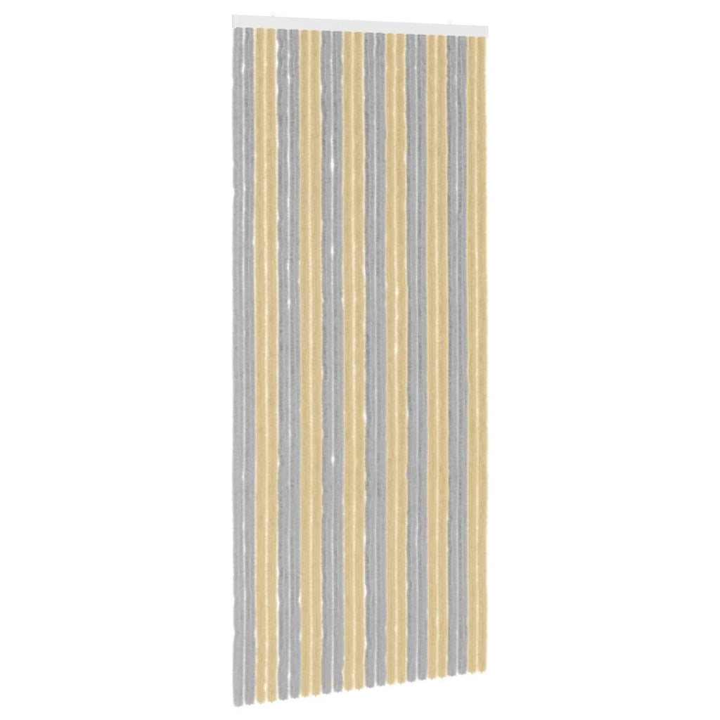 Tenda per insetti in chenille Grigio e Beige 100 x 230 cm 42034467