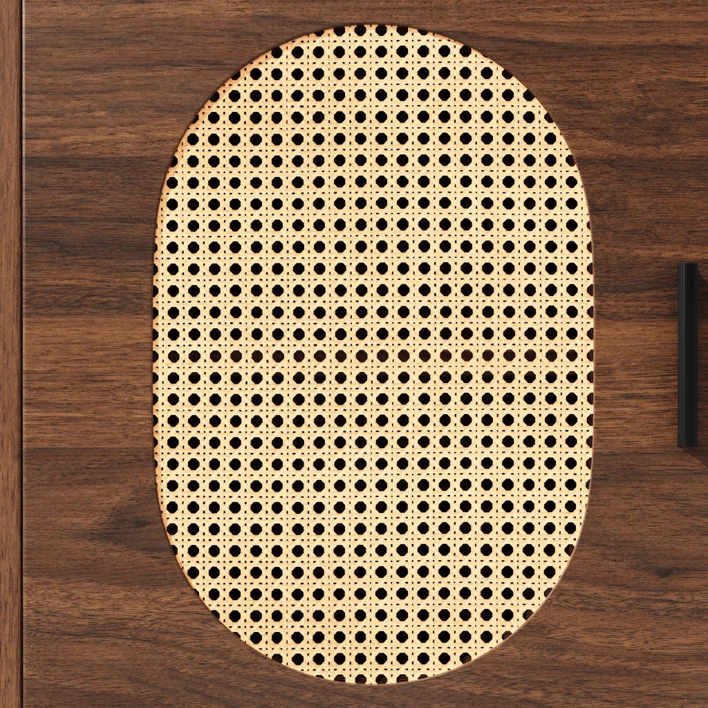 Credenza LED con cassetti e pannello perforato per cucina e sala da pranzo; in MDF; marrone; 145 × 39 × 171 cm