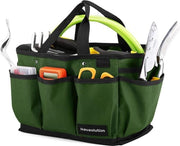 Organizzatore per giardino, contenitore per attrezzi da giardino, organizzatore per casa, con borse, resistente e riutilizzabile - verde scuro