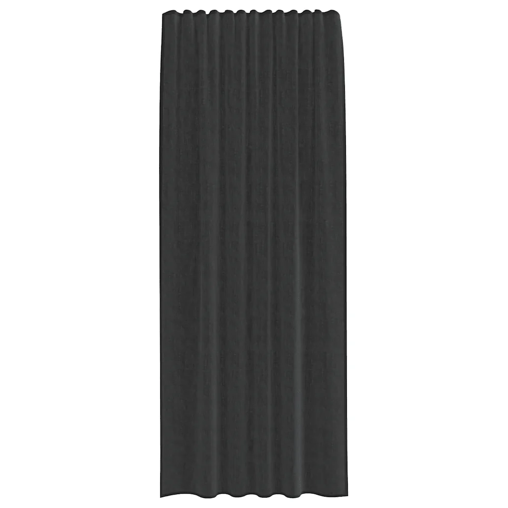 Tende in Voile con Tasche per Aste 2 pz Nero 4102169
