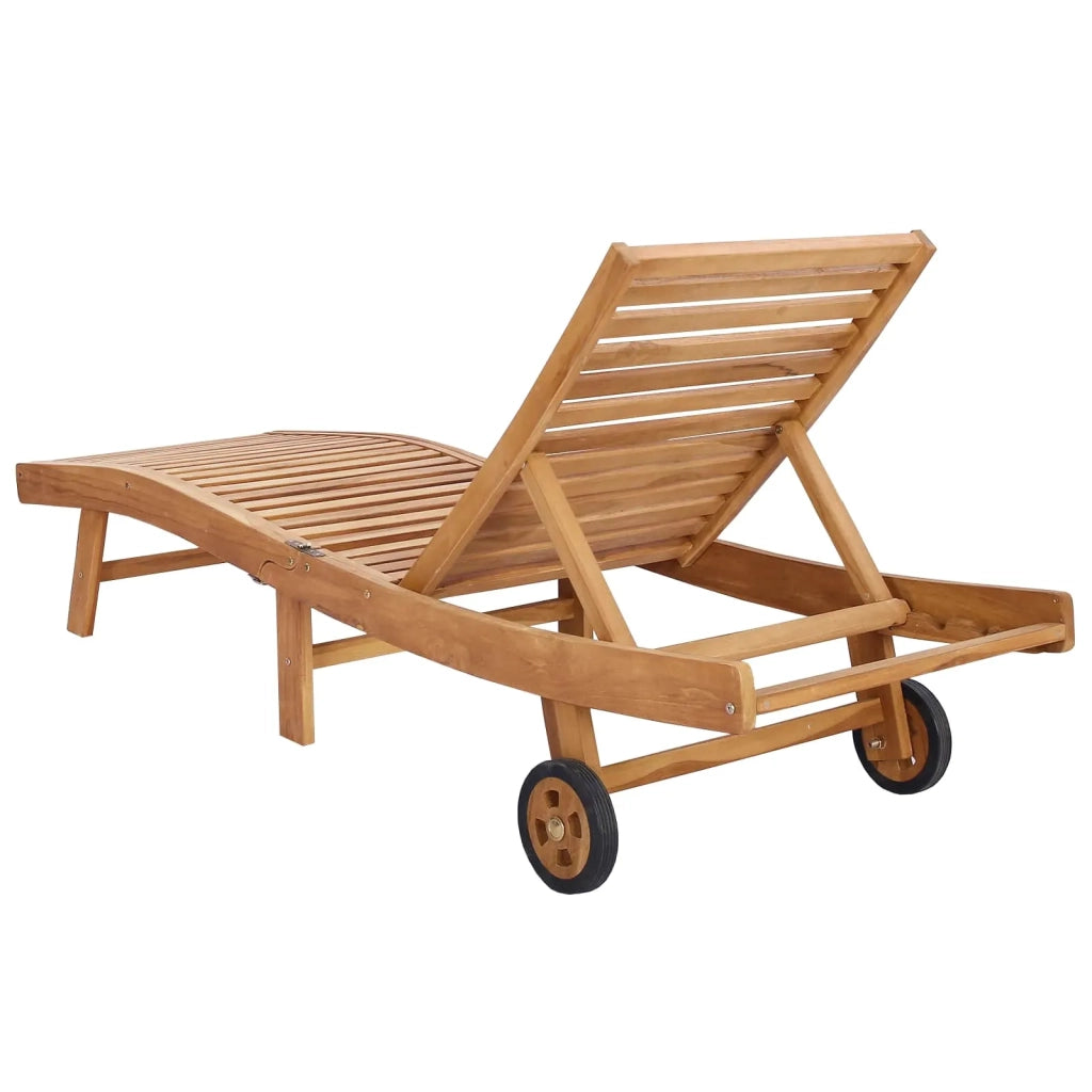 Lettino da sole Marrone Legno di teak solido