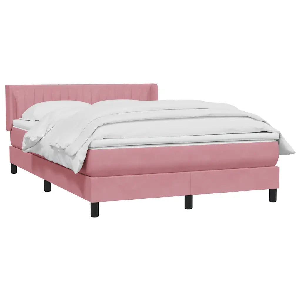 Giroletto a Molle con Materasso Rosa 160x210 cm in Velluto 3318290