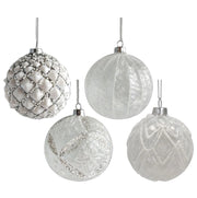 MAURY'S SFERA NATALIZIA CON LACCIO REALIZZATA IN VETRO DA 10 CM COLORE BIANCO