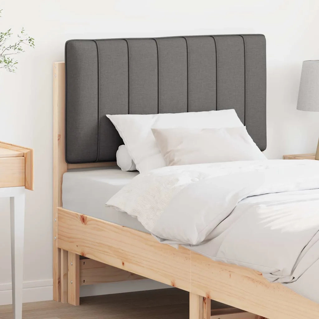 Testiera | Testata imbottita Marrone e grigio scuro 80 cm Pino massello