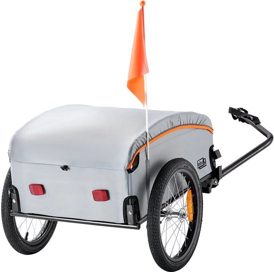 Carrello per Bicicletta - 100lb Capacità di Carico, Ripiegabile, Versatile per Avventure, con Prese di Sicurezza e Alza per Bicicletta Universale