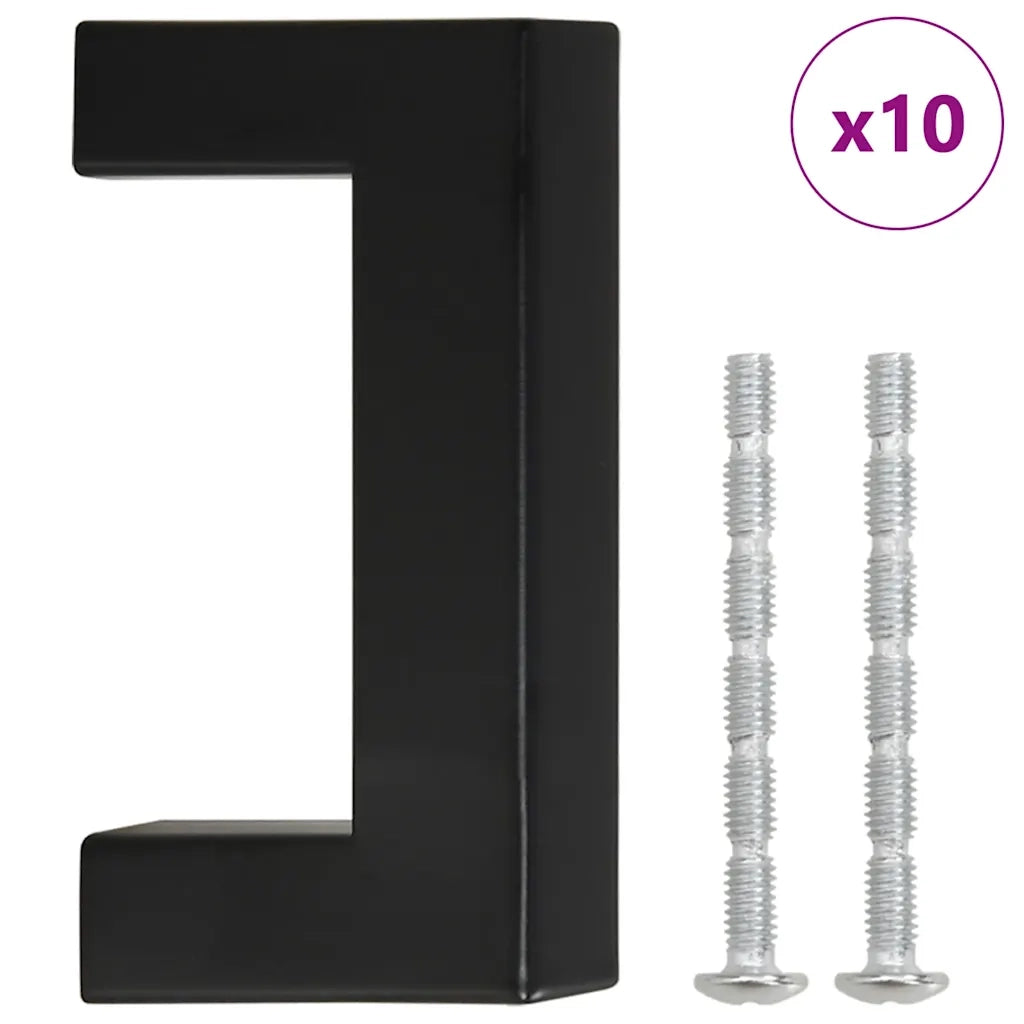 Maniglie per Mobili 10 pz Nere 64mm in Acciaio Inox CFW2228516