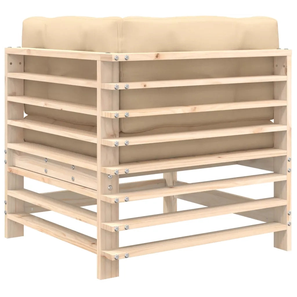 Divano componibile-Divani Angolari con Cuscini 2 pz in Legno Massello di Pino 414886