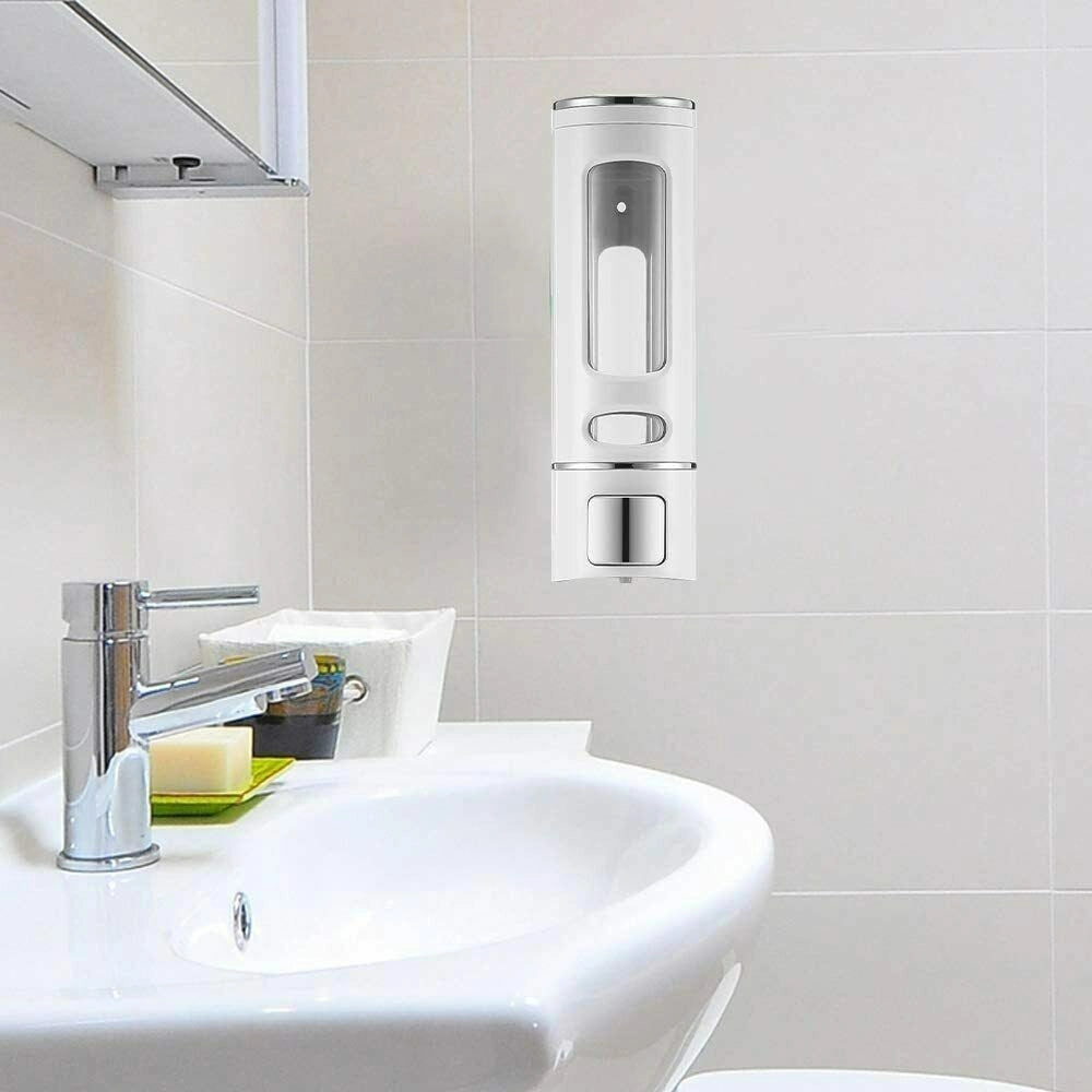 Trade Shop - Dispenser Erogatore Porta Sapone Manuale Dosatore Professionale A Muro 400ml -