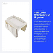 Organizzatore per Armrest per Sedia Cucina - Organizzatore Antiscivolo per Armrest - Beige - Cassetto per Comando Remoto - Adatto per Divano o Tavolo da Caffè