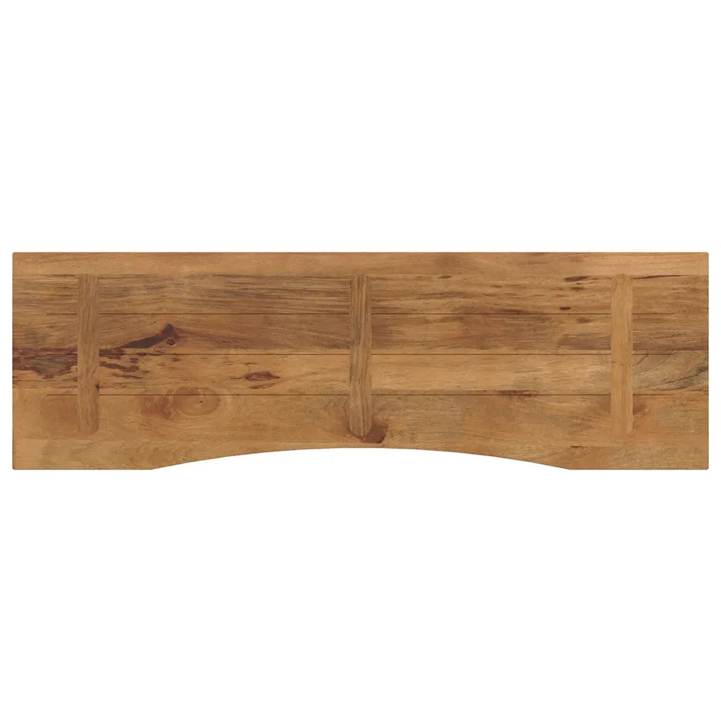 Piano Tavolo | Superficie Tavolo | Piano Scrivania con Curva 160x50x2,5cm Massello Grezzo di Mango