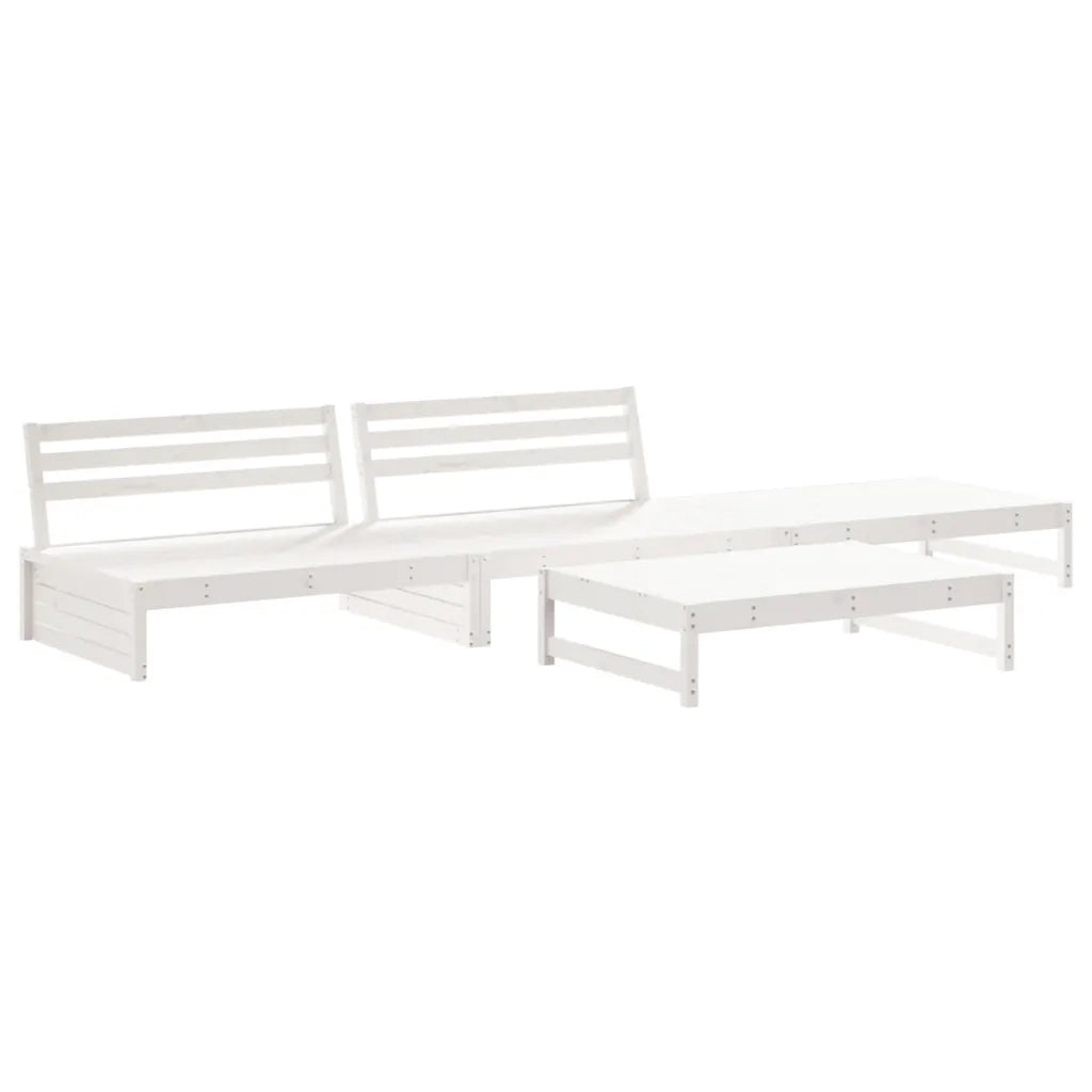 Set Salotto da Giardino 4 pz Bianco in Legno Massello di Pino 3186628