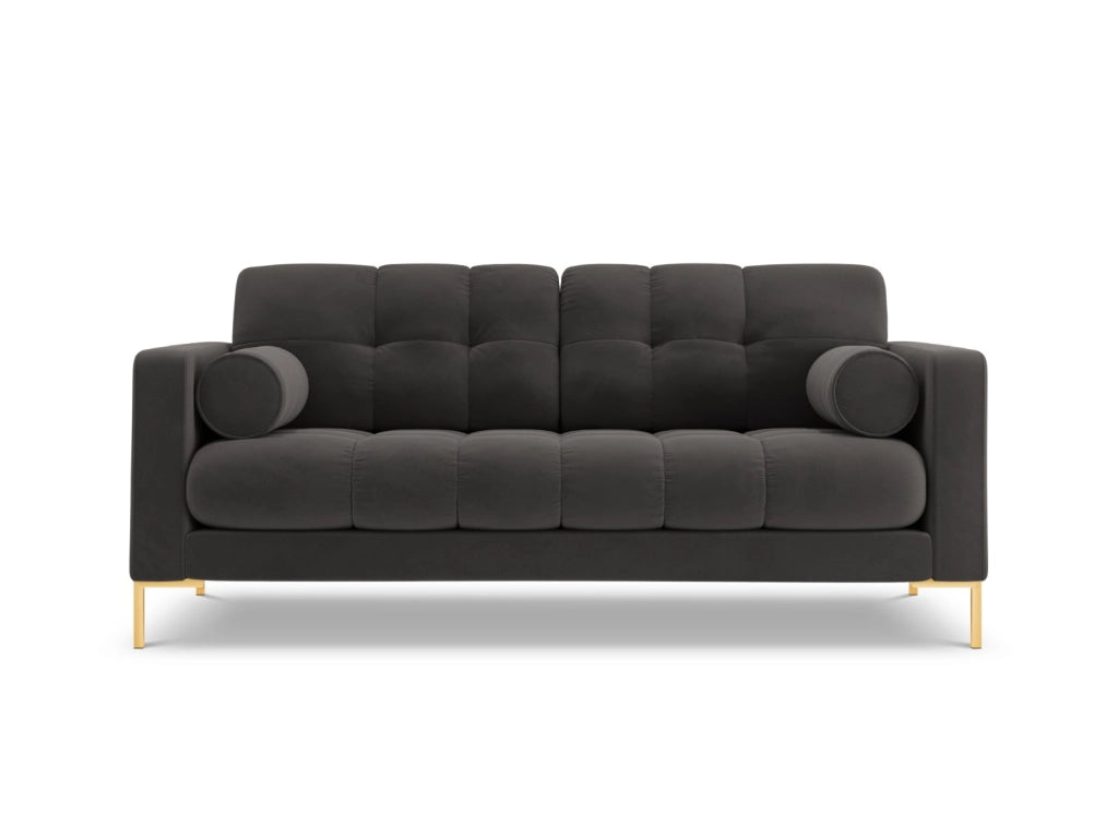 Cosmopolitan Design - Divano "Bali" 2 posti in velluto grigio scuro 