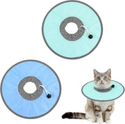 Set di 2 collari di protezione per gatti, collare protettivo per gatti, collare di protezione per cani regolabile, collare piatto per animali domestici, collare Elizabeth per prevenire lesioni in gattini e cuccioli (L)