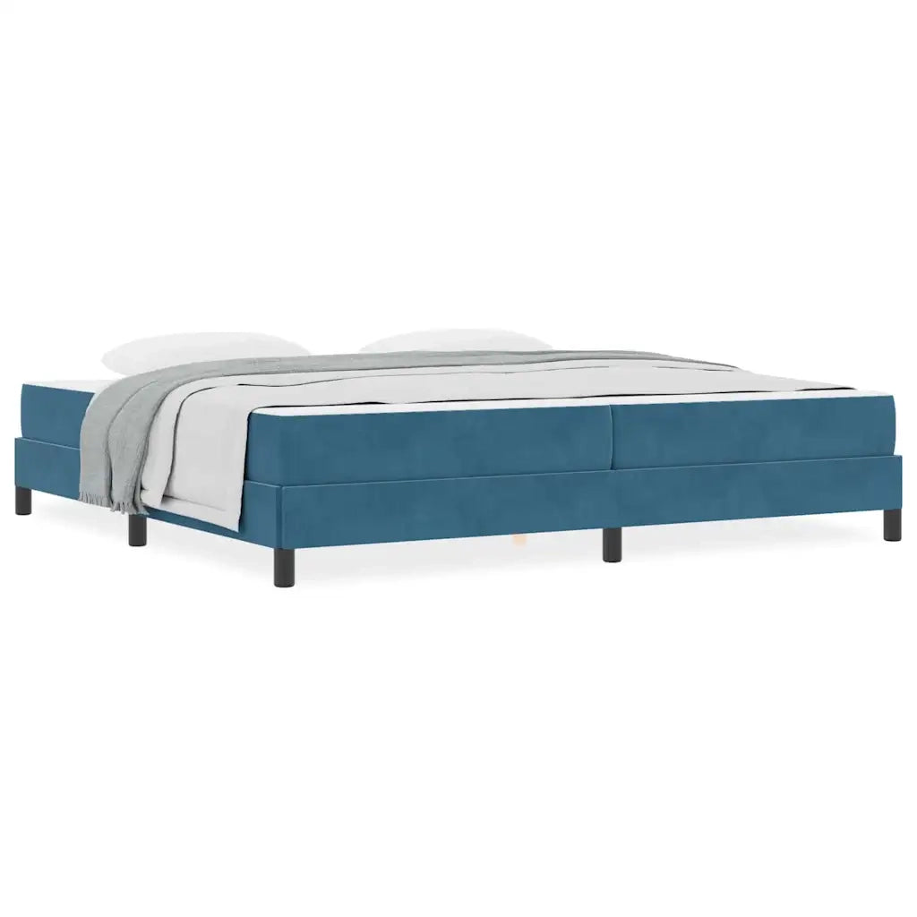 vidaXL Letto box spring con materasso Blu Scuro 200 x 200 cm Velluto