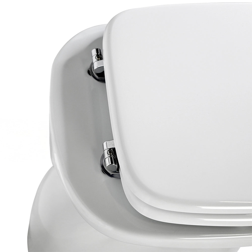 Copriwater per wc anziani in MDF bianco con cerniere regolabili