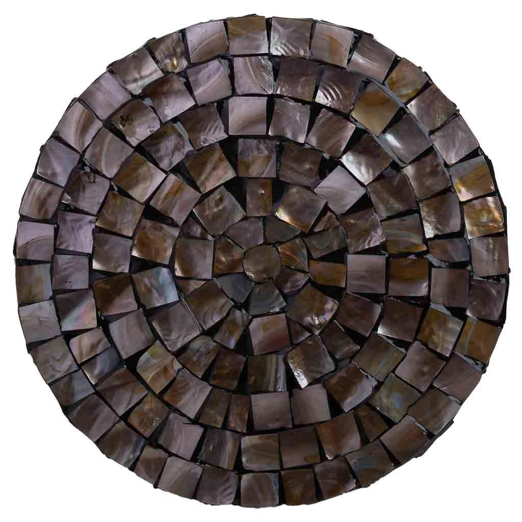 Tavolino in legno e madreperla marrone D40x51/7