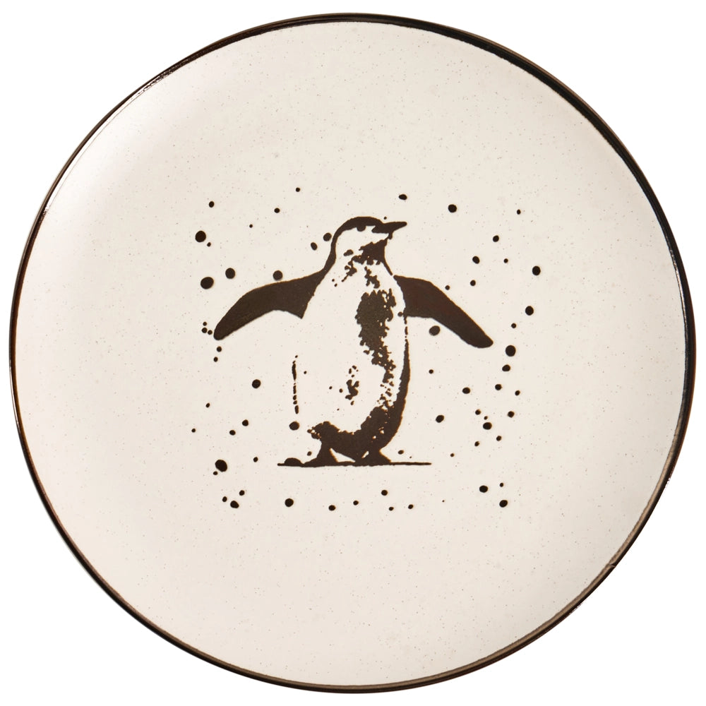 Set di 16 pezzi di stoviglie in gres  fatto a mano con finitura smaltata metallica reattiva colore bianco sporco