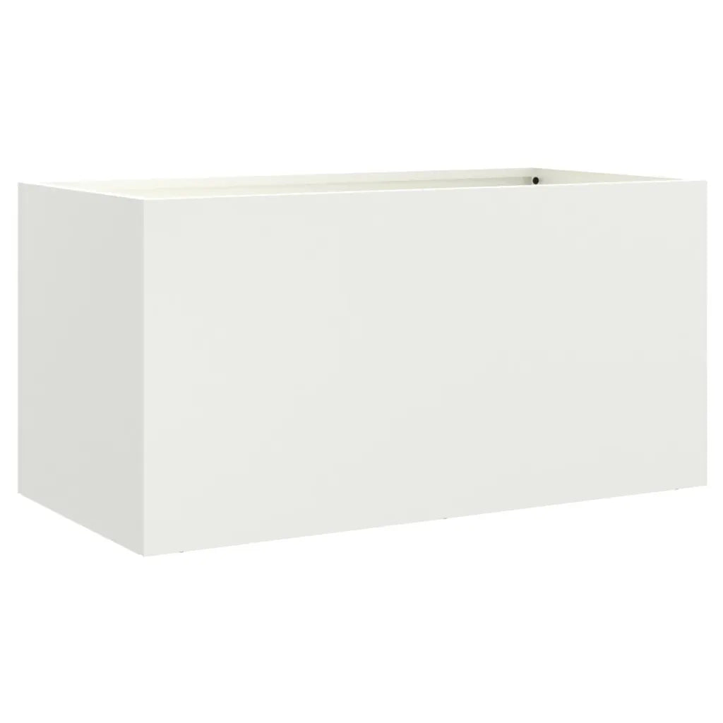 Fioriera | Cassetta per fiori | Vaso Bianca 62x30x29 cm in Acciaio