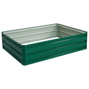 Fioriera rialzata da giardino 120 x 90 x 30 cm design moderno con protezione anti-erbacce acciaio verde 20_0012217