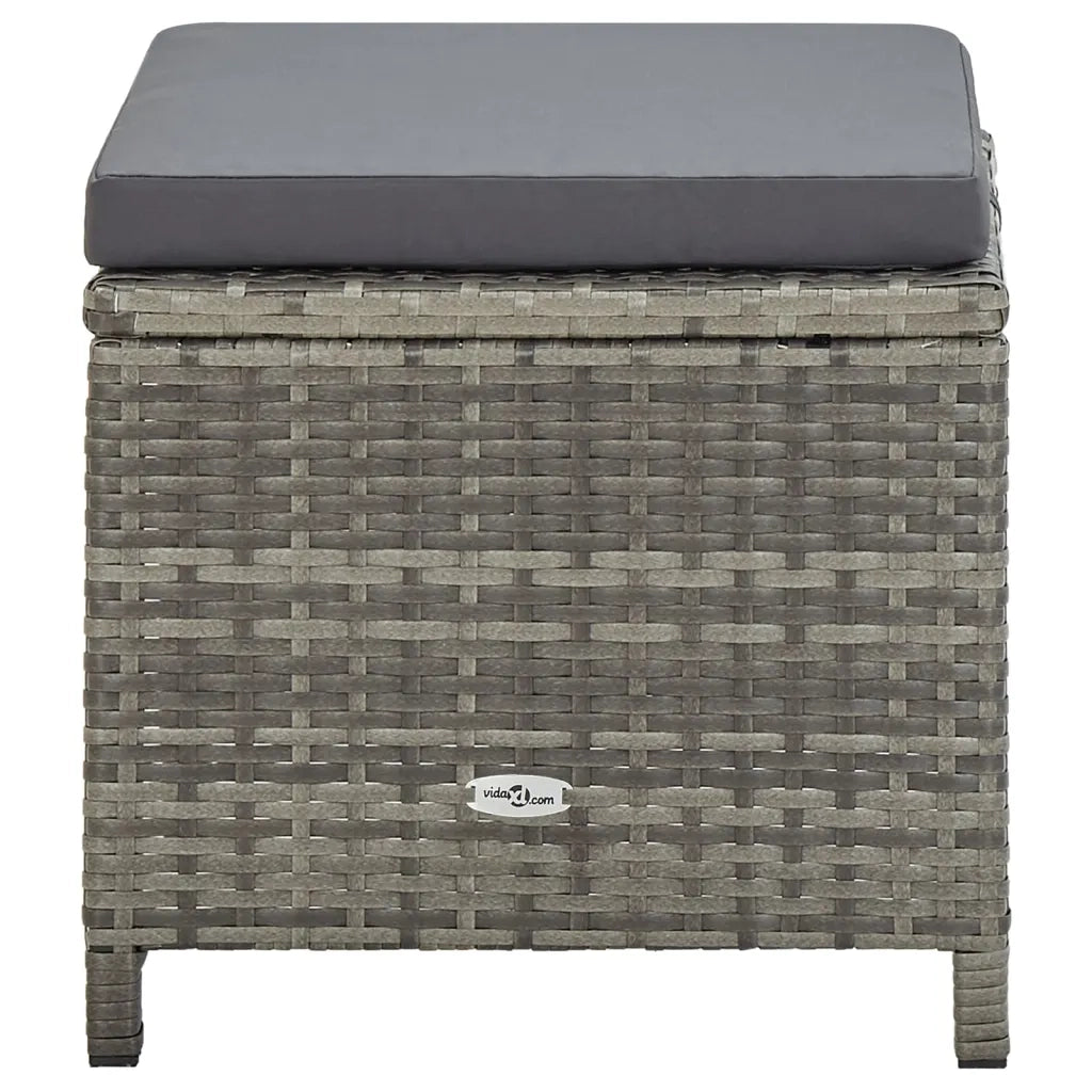 Sgabelli da Giardino 4 pz con Cuscini in Polyrattan Grigio 316750