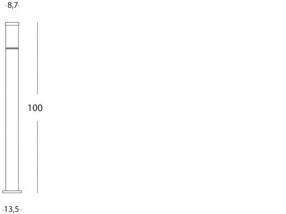 Lampada Palo Tondo Alto per Giardino Colore Nero per Esterno Linea Fiammifero Sovil