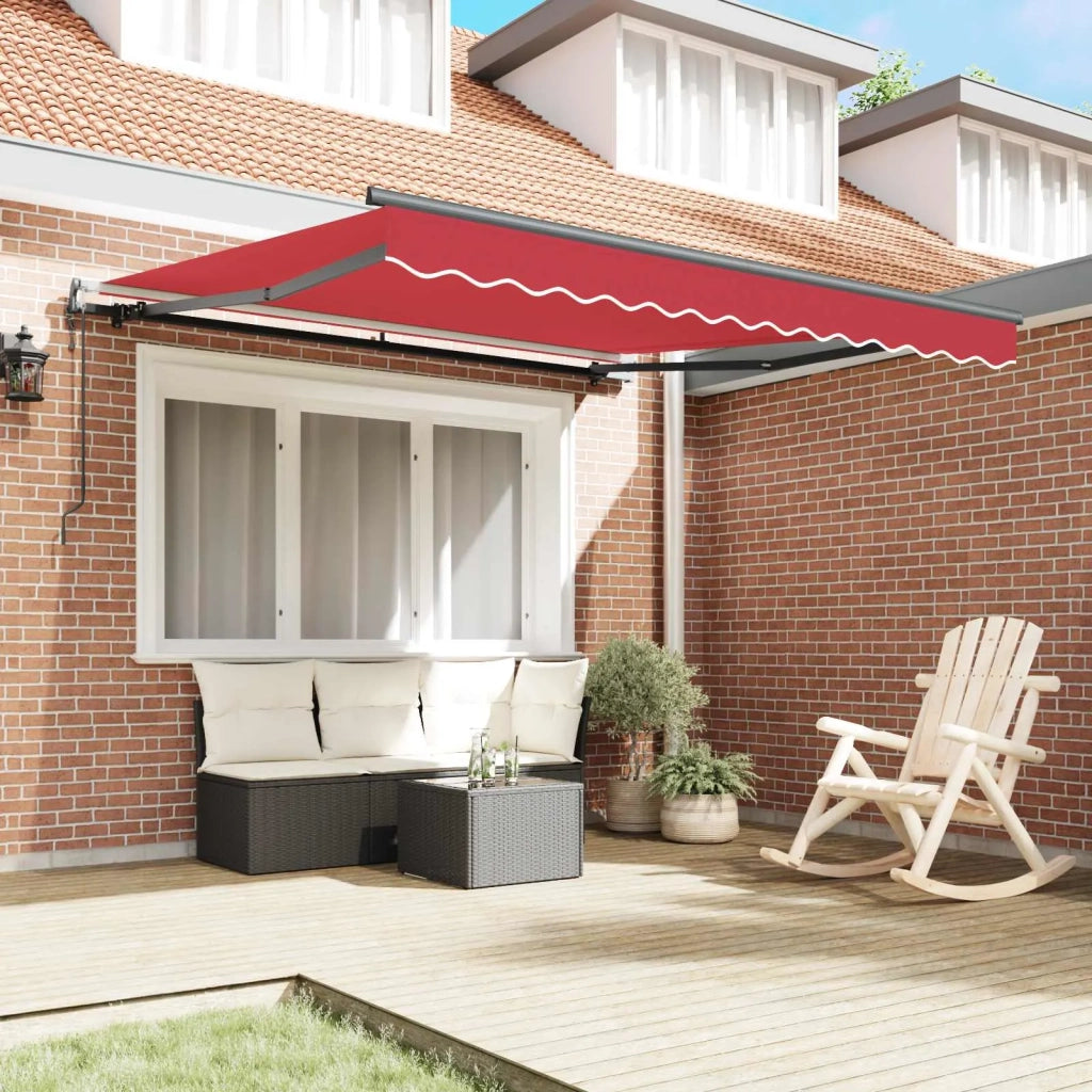 Tenda retrattile-Tenda parasole per balcone Rosso 300 x 250 cm Tessuto e Alluminio
