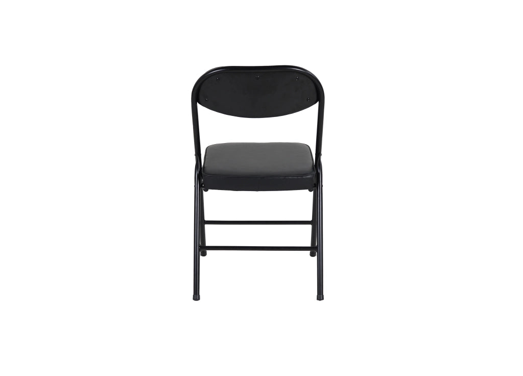 SEDIA PIEGHEVOLE Set da 4 con seduta imbottita, acciaio, Nero