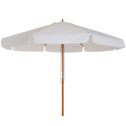 Ombrellone da Giardino con Doppio Tettuccio Ø325x250 cm in Legno di Bambù e Poliestere Crema