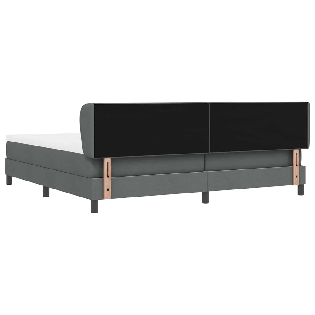 Letto a molle con testiera Grigio scuro 200 x 200 cm Tessuto 3340046