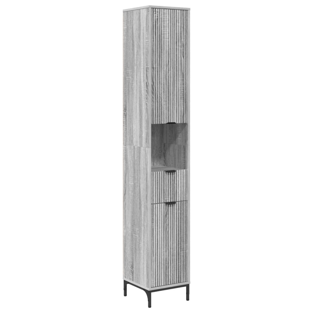 Mobile da Bagno con cassetto Grigio Sonoma 31,5 x 33 x 190 cm 883410